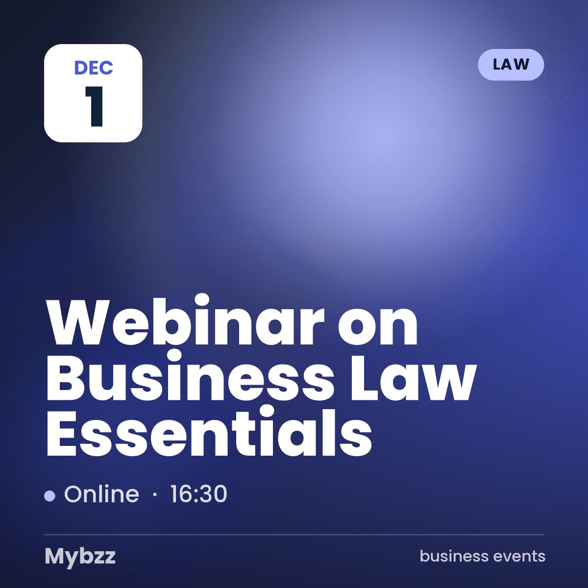 Event cover: Webinar on Business Law Essentials