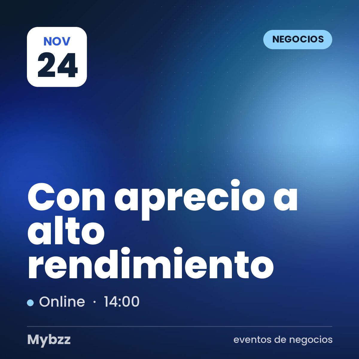 Portada del evento: Con aprecio a alto rendimiento