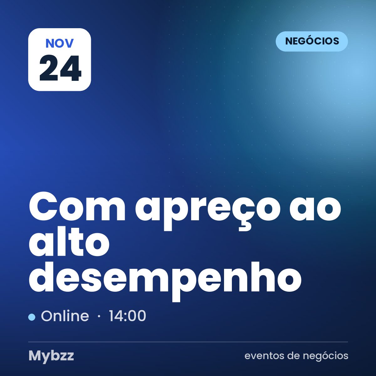 Capa do evento: Com apreço ao alto desempenho
