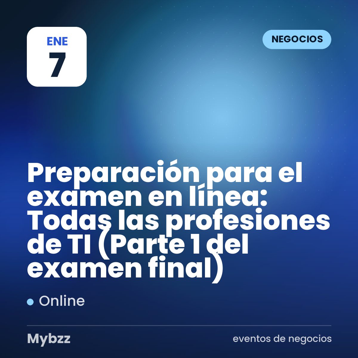 Portada del evento: Preparación para el examen en línea: Todas las profesiones de TI (Parte 1 del examen final)