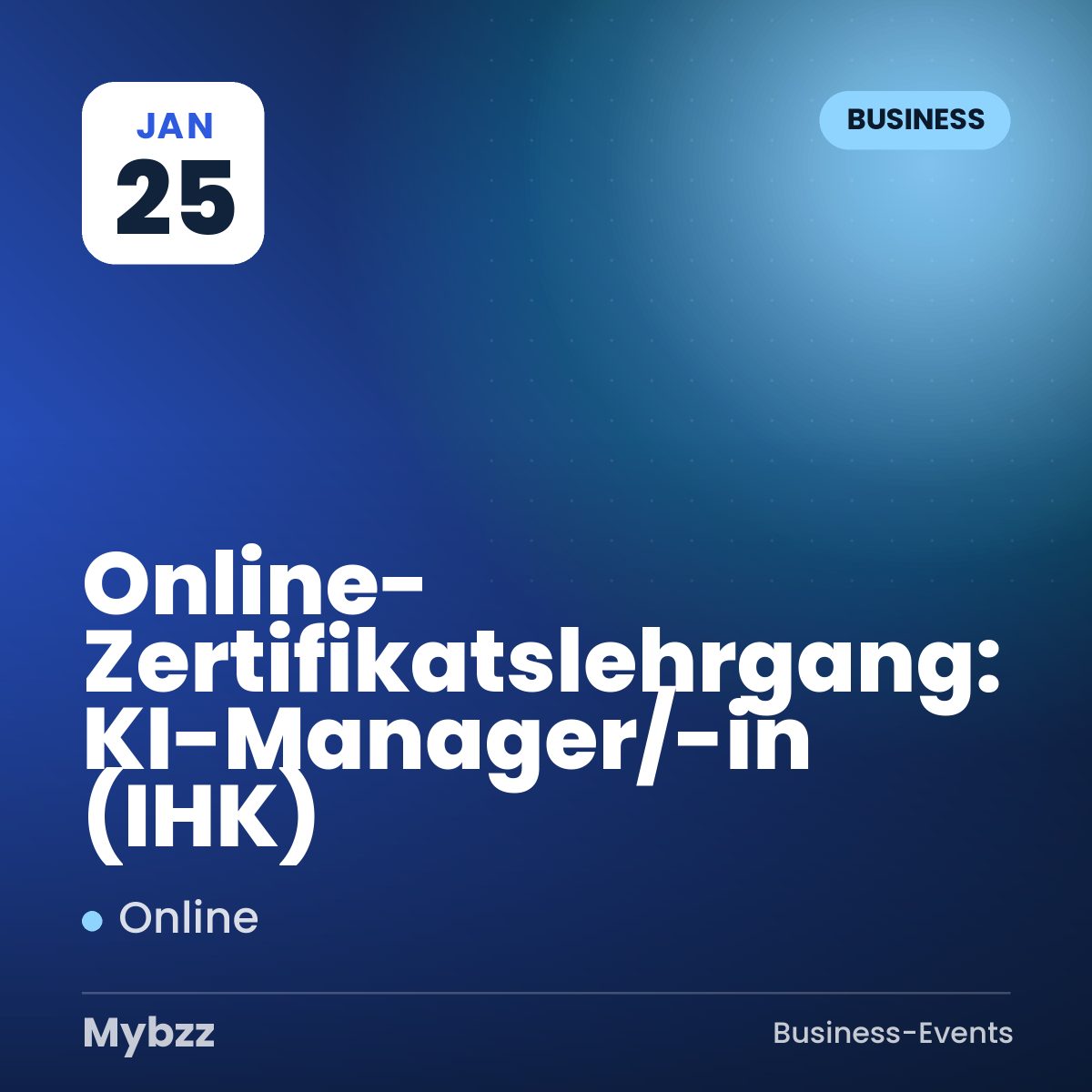 Event cover: Online-Zertifikatslehrgang: KI-Manager/-in (IHK)