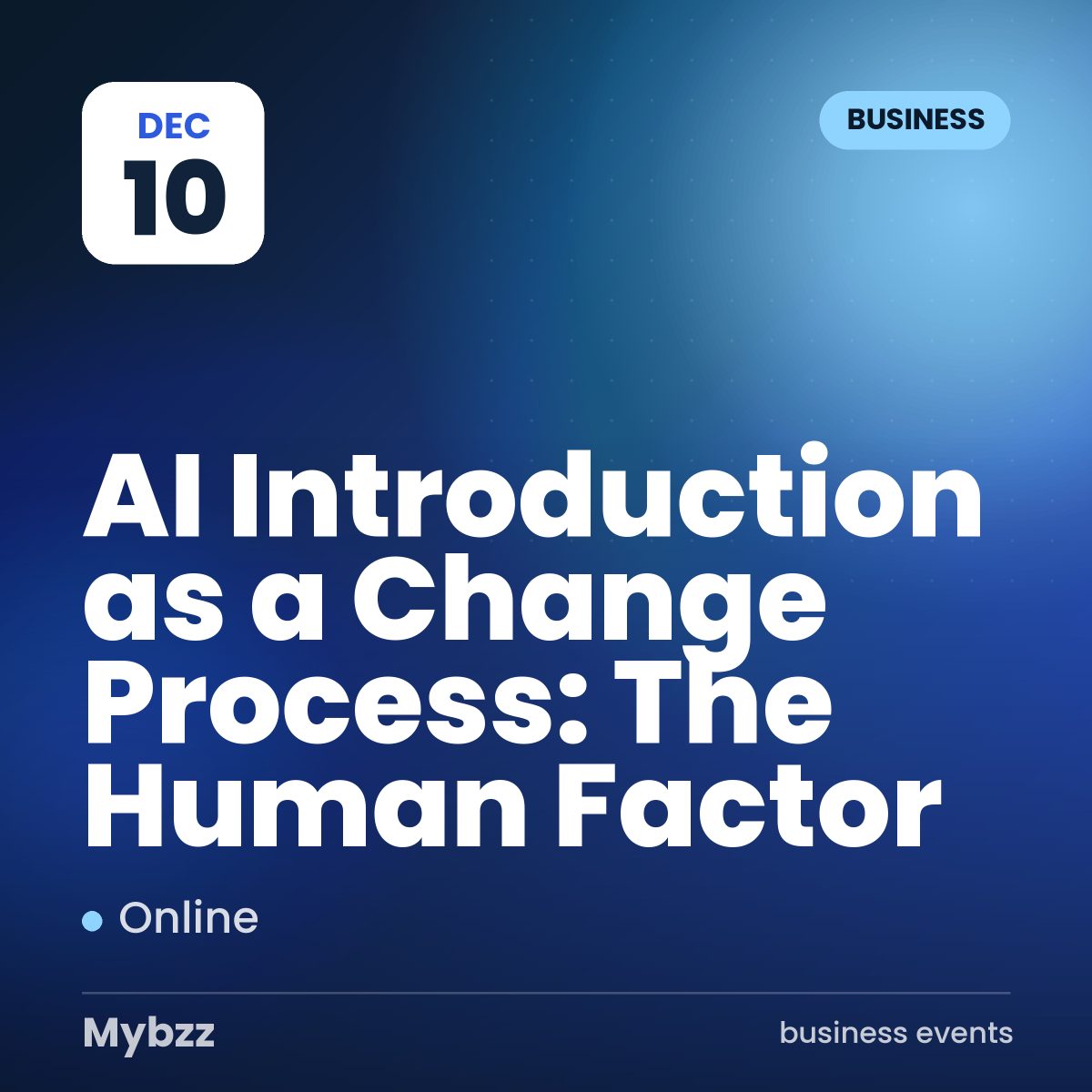 Event cover: AI Introduction as a Change Process: The Human Factor