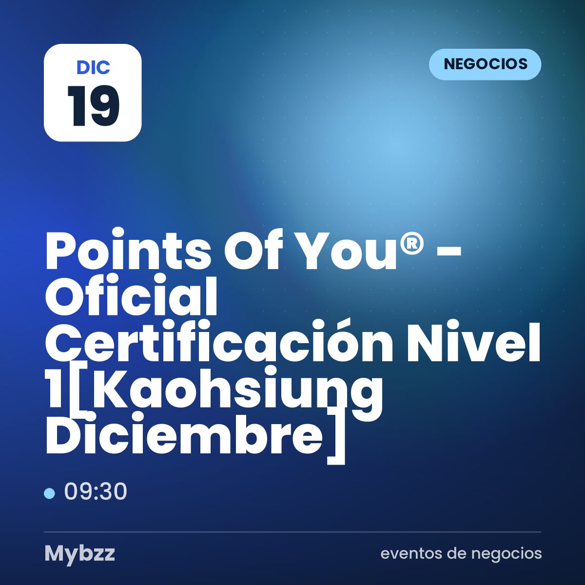Portada del evento: Points Of You®教練牌卡 - Oficial Certificación Nivel 1【Kaohsiung Diciembre】
