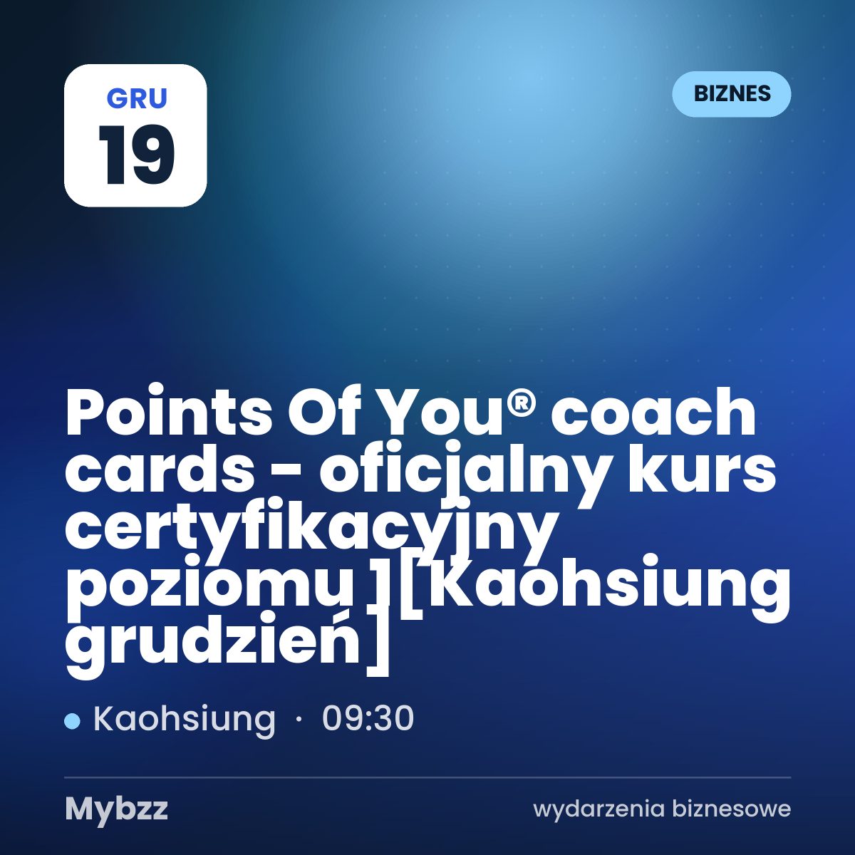 Zdjęcie wydarzenia: Points Of You® coach cards - oficjalny kurs certyfikacyjny poziomu 1【Kaohsiung grudzień】