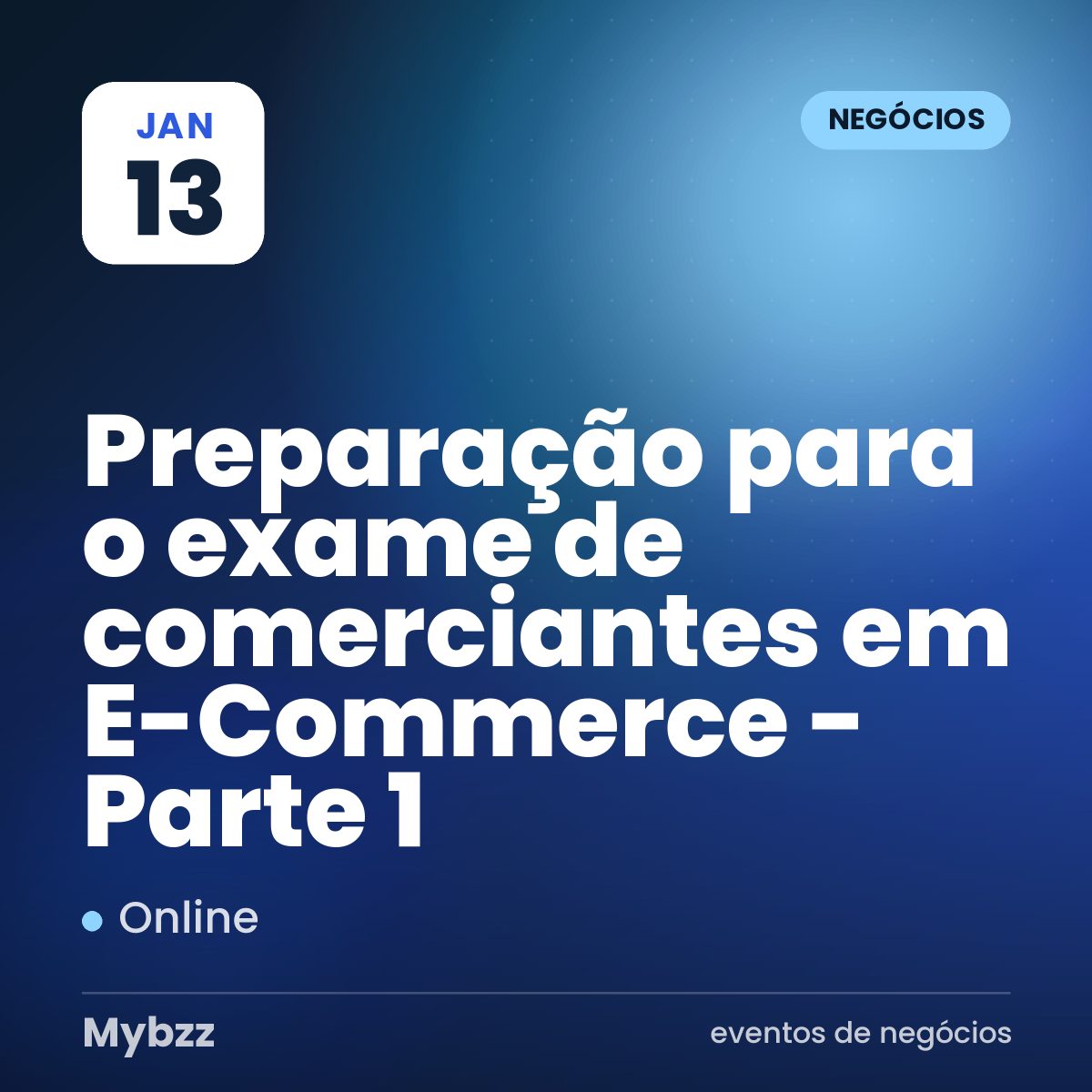 Capa do evento: Preparação para o exame de comerciantes em E-Commerce - Parte 1