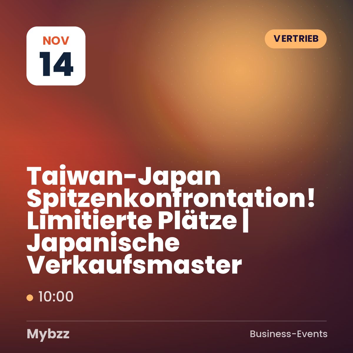 Event-Titelbild: Taiwan-Japan Spitzenkonfrontation! Limitierte Plätze | Japanische Verkaufsmaster