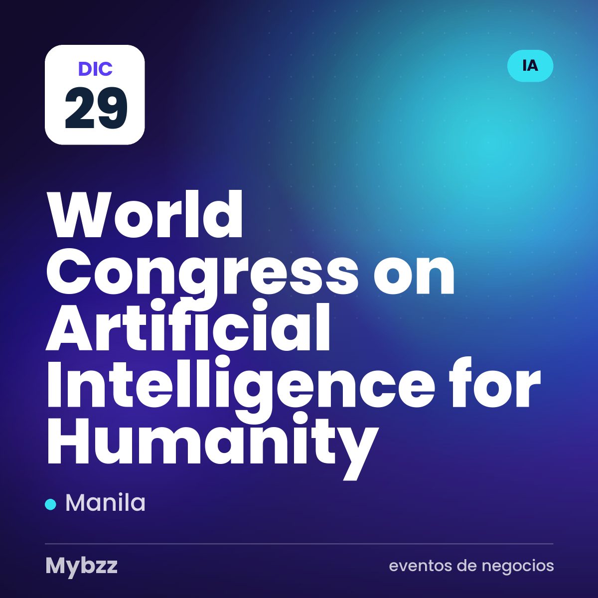 Portada del evento: World Congress on Artificial Intelligence for Humanity