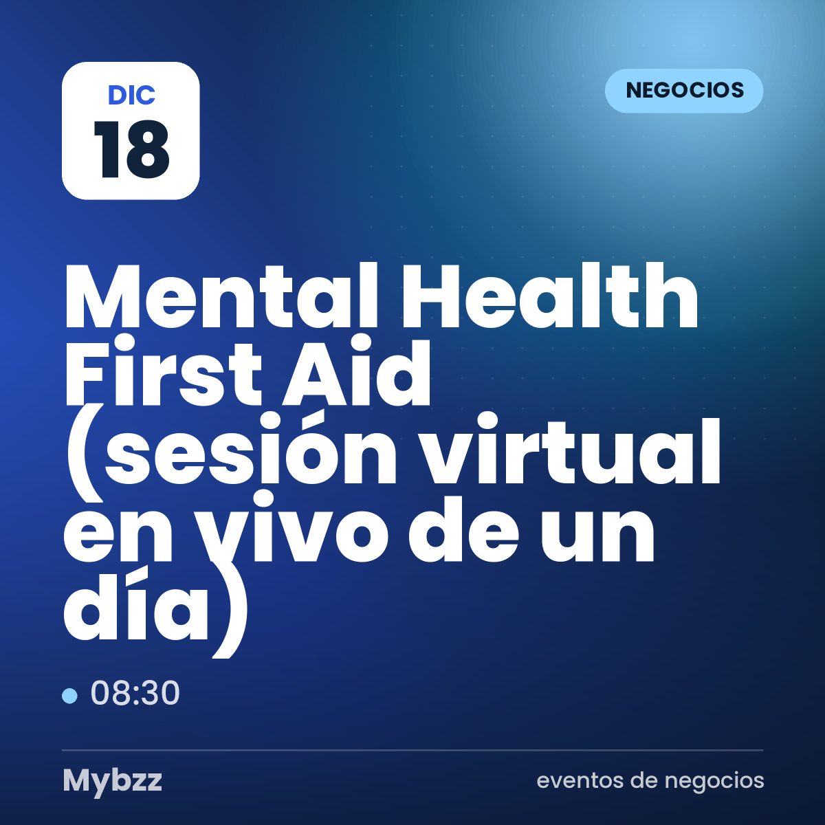 Portada del evento: Mental Health First Aid (sesión virtual en vivo de un día)