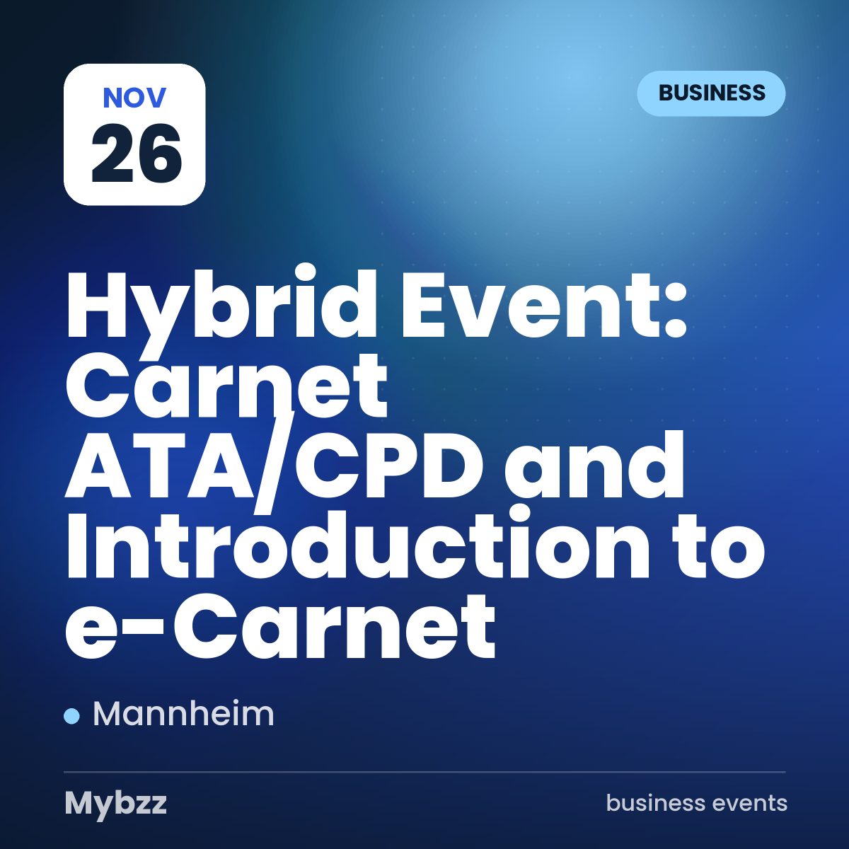 Event cover: Hybrid Event: Carnet ATA/CPD and Introduction to e-Carnet
