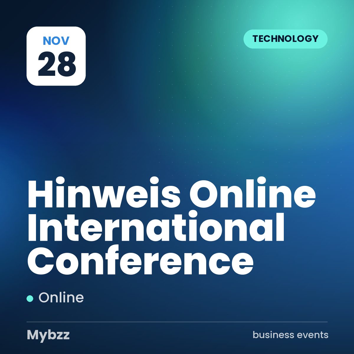 Event cover: Hinweis Online International Conference