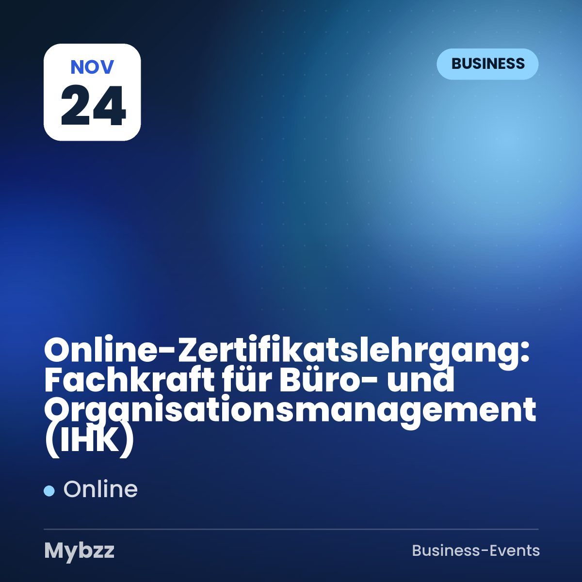 Event-Titelbild: Online-Zertifikatslehrgang: Fachkraft für Büro- und Organisationsmanagement (IHK)