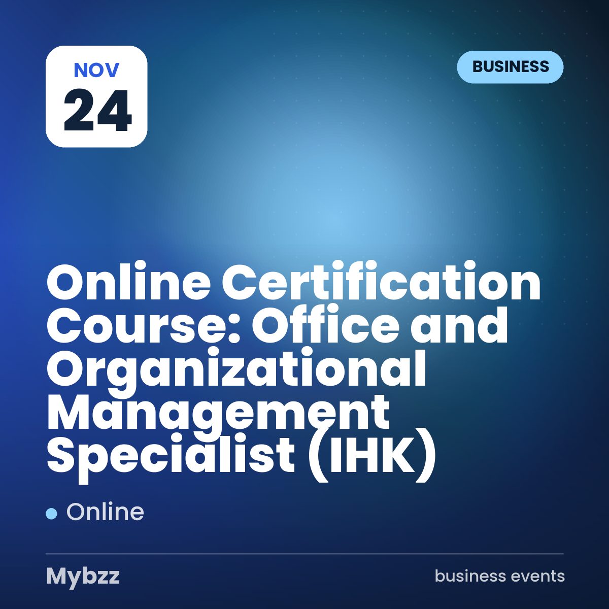 Event cover: Online Certification Course: Office and Organizational Management Specialist (IHK)