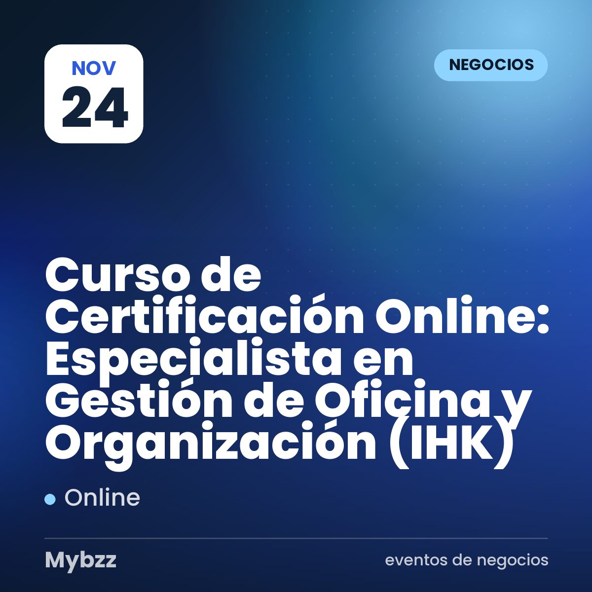 Portada del evento: Curso de Certificación Online: Especialista en Gestión de Oficina y Organización (IHK)