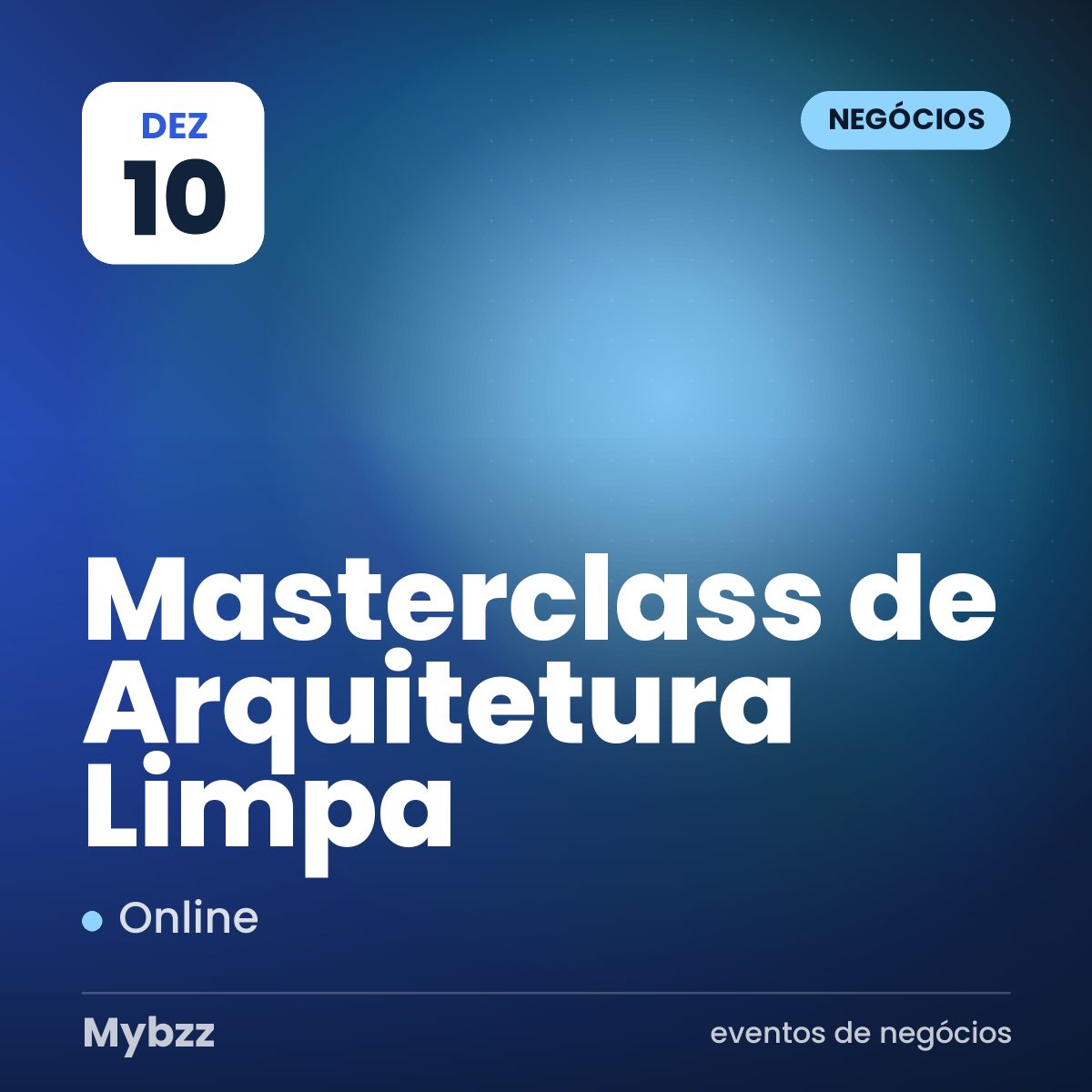 Capa do evento: Masterclass de Arquitetura Limpa
