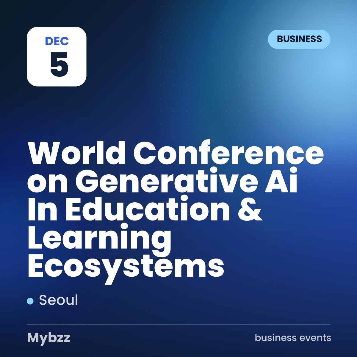 Event cover: World Conference on Generative Ai In Education & Learning Ecosystems